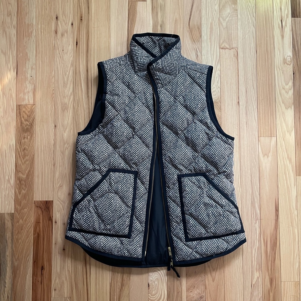 J. Crew Herringbone Puffer Vest